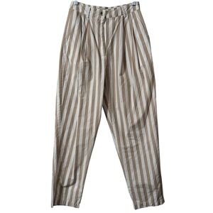 Urban Outfitters Percy Pleated High-Rise Tapered Trouser Pants Crop Barrel leg
